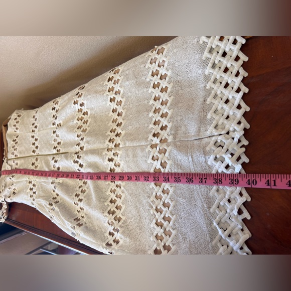 Alberto Makali Cream Off The Shoulder Sheer Lace Dress Size 6 - Picture 14 of 15